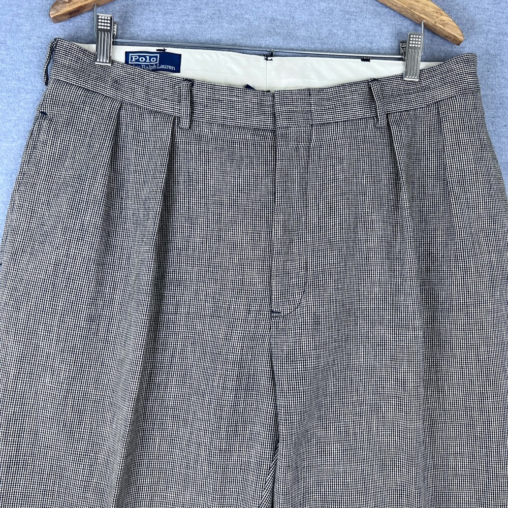 Vintage Polo Ralph Lauren Pants Mens Fits 34x30 High Trouser 80s Houndstooth‎